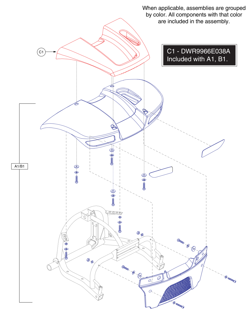 3 & 4 Wheel Rear Shroud Assy, Victory 9.2, 10.2 parts diagram