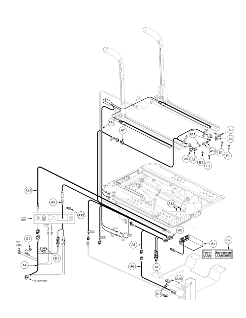 Tb1 Tilt, Switch-it Tilt, Elevate, Combined Legs Thru Joystick / Toggle parts diagram