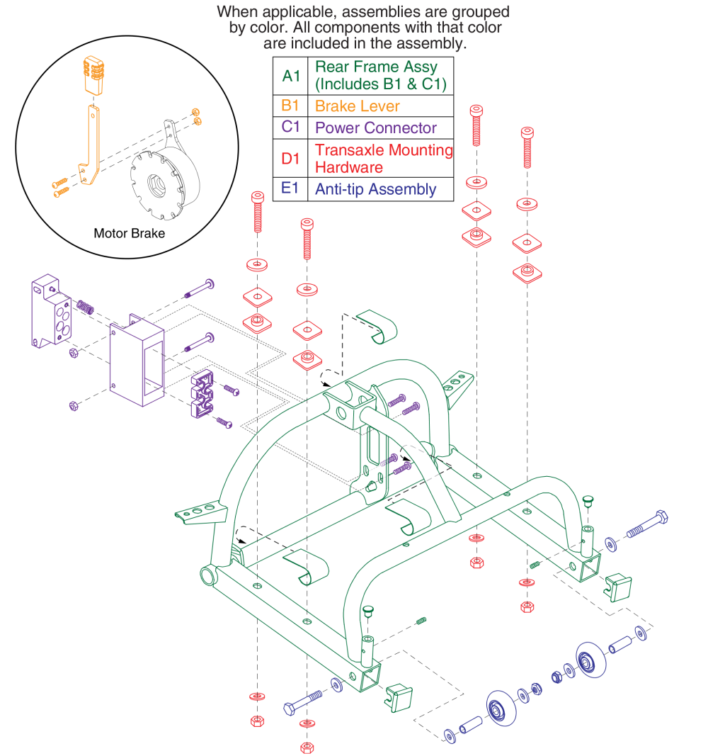 Rear Frame W/ Jd Drive Train parts diagram