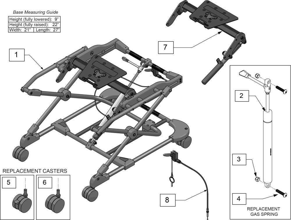 Voyage Booster Base Slide-n-lock (s/n Prefix Zv1-) Eiz16 parts diagram