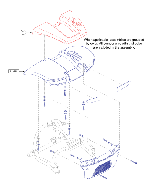 Rear Shroud Assy parts diagram