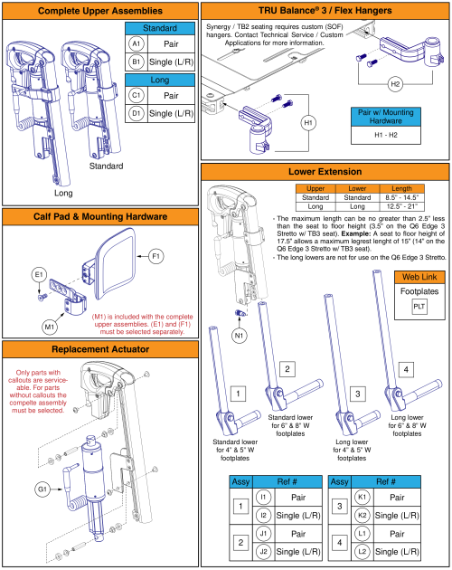 Power Elr Assemblies, Tb3 / Tbflex Seating parts diagram