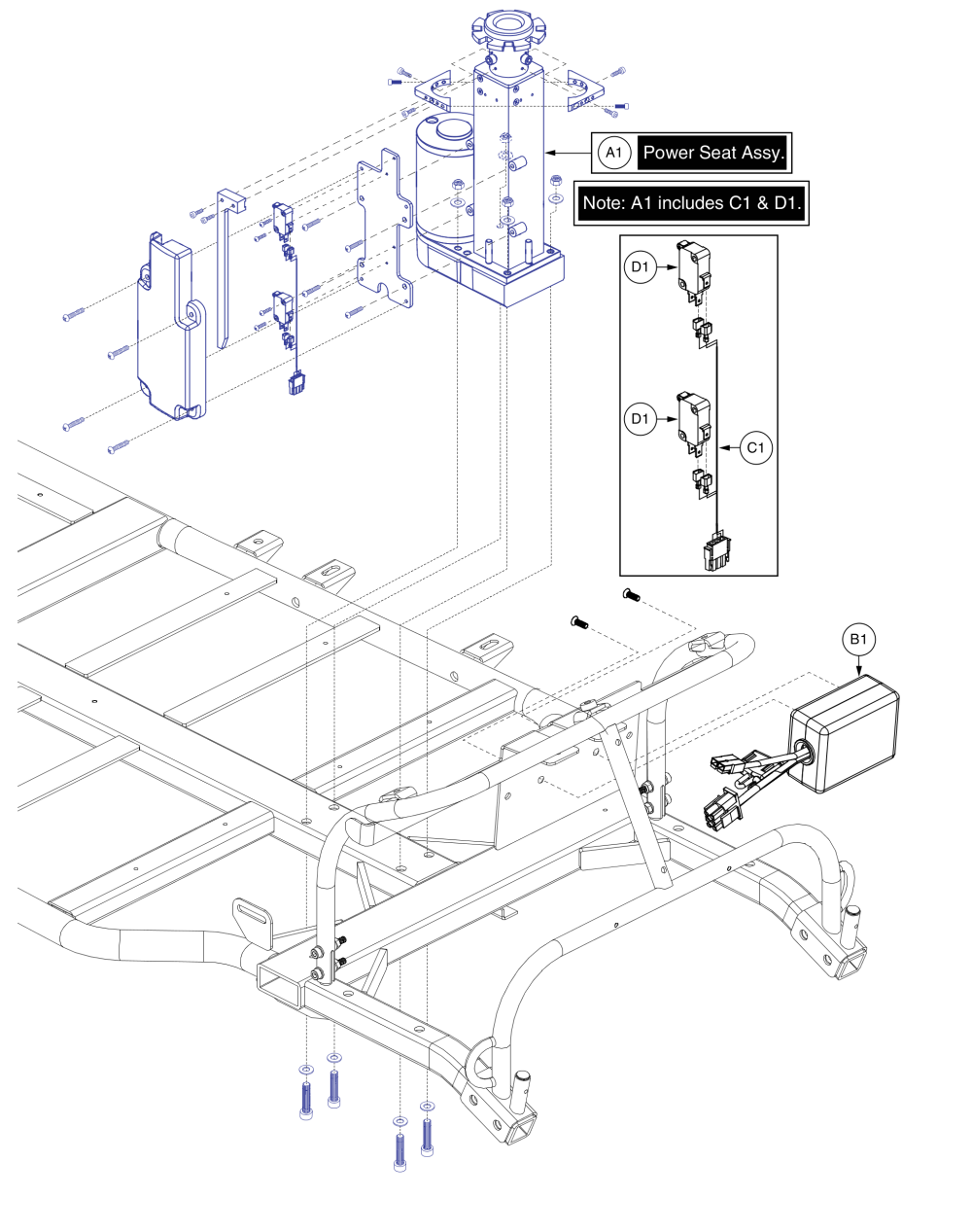 Power Seat Assembly parts diagram