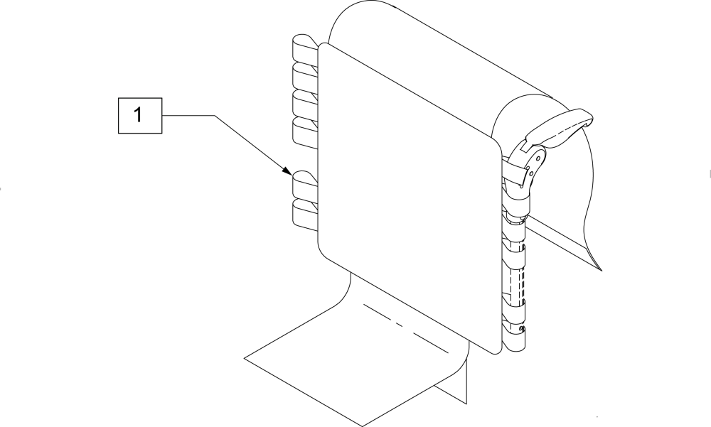 Folding Push Handle Adjustable Backrest Upholstery parts diagram