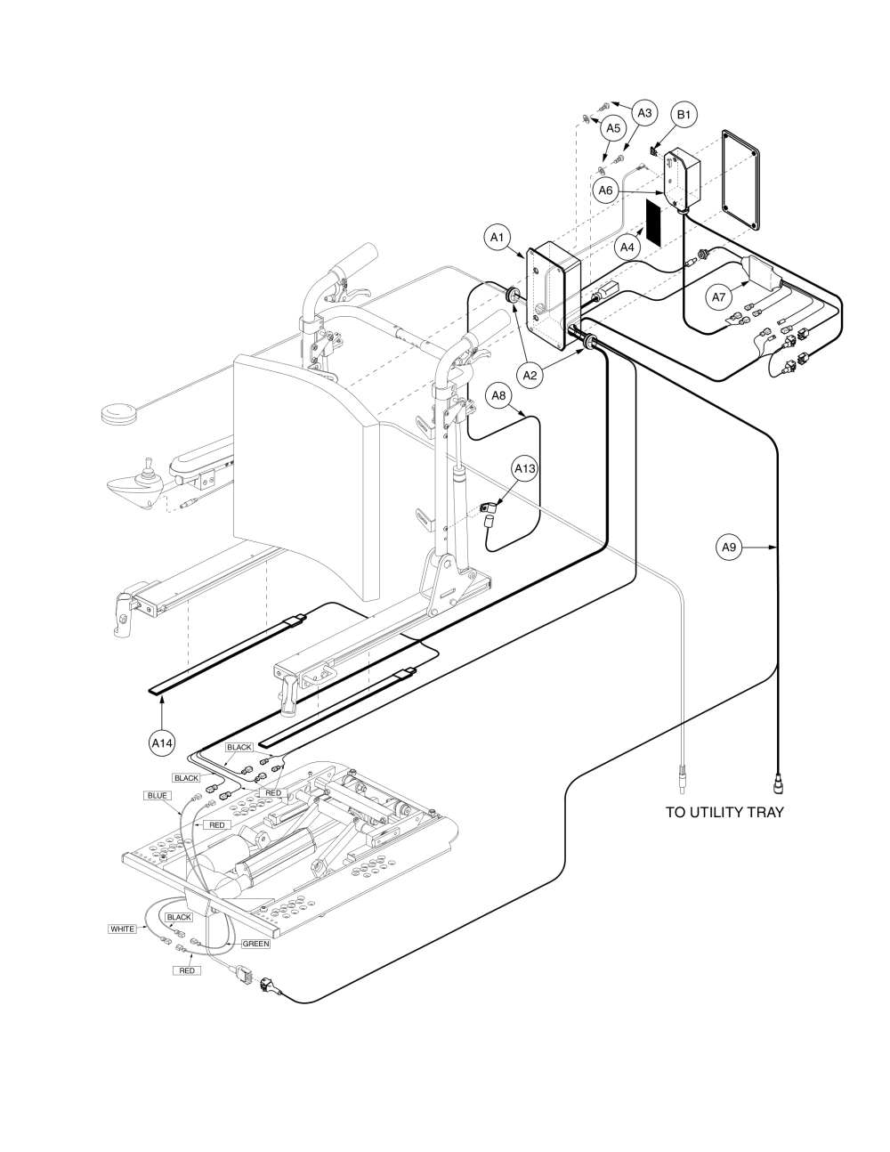 Tb1 Tilt, Remote Plus / Vsi Thru Single Switch, Manual Recline, Gen 2, No Pto parts diagram