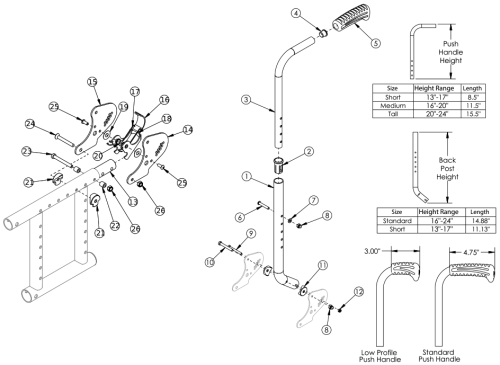 (discontinued) Catalyst Height Adjustable Depth Adjustable Backrest With Hardware parts diagram