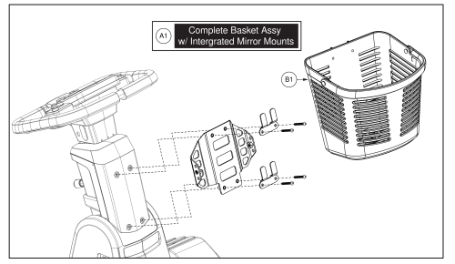 Front Basket Bracket And Basket Assy, Px4 parts diagram