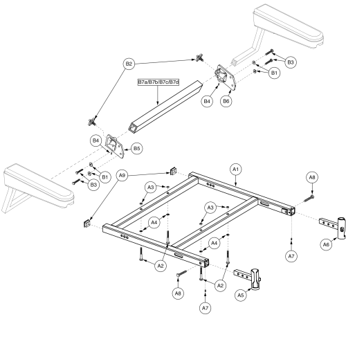 H - Frame - Elr Sa Taper Pin Solid Seat Square H-frame 22-28w parts diagram