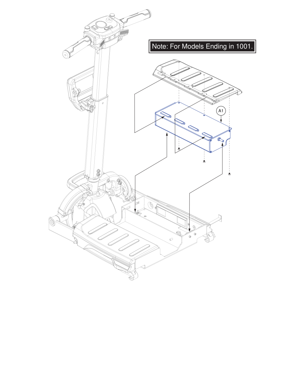 Battery, For Models Ending In 1001. parts diagram