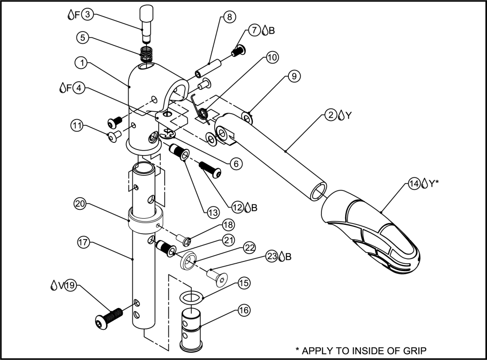 2) Fold Down Push Handles parts diagram