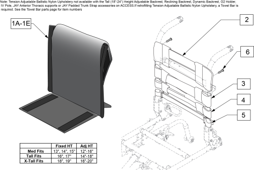 Tension Adj Ballistic Nylon Upholstery parts diagram