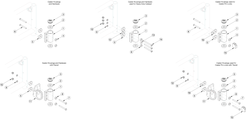 Catalyst 4 Caster Housing parts diagram