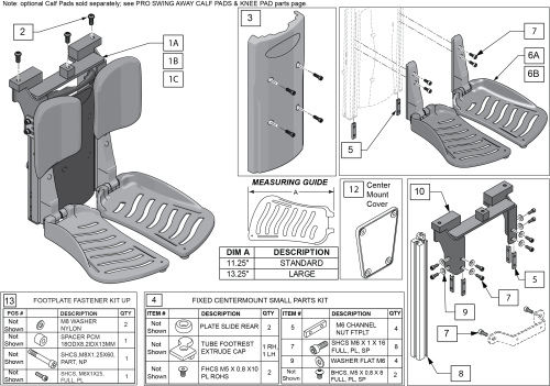 Fixed Center Mount Dual Foot Sedeo Pro parts diagram