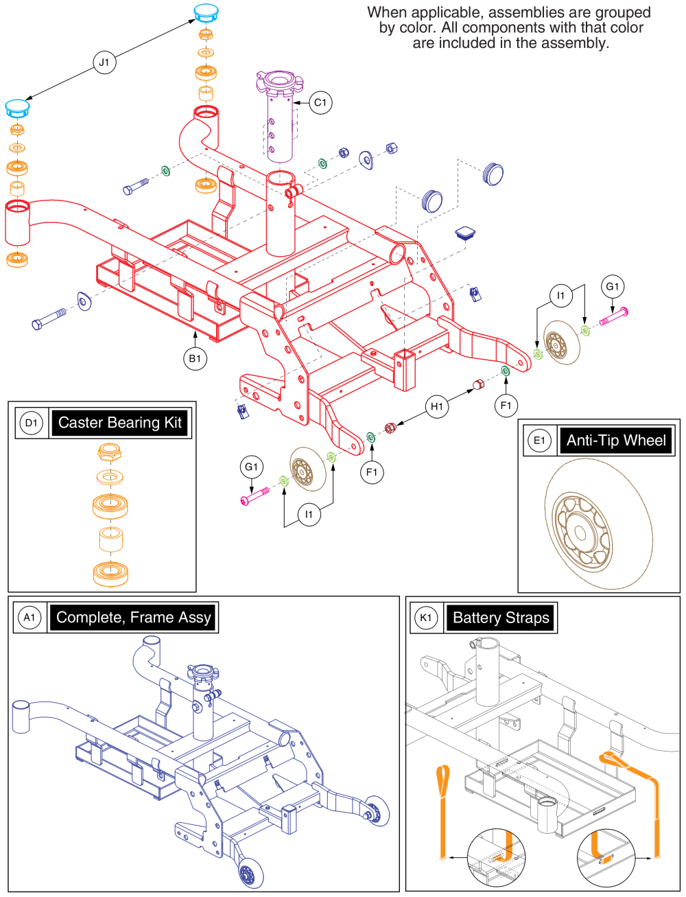 Main Frame Assy parts diagram