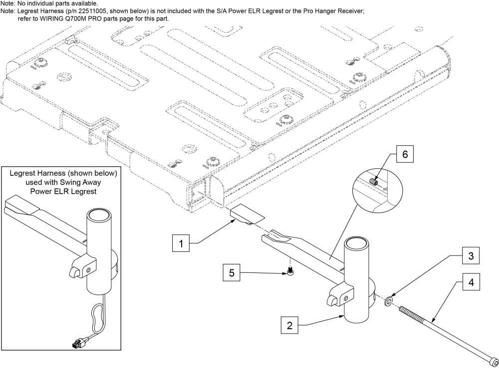 Pro / Lite Hanger Receiver parts diagram