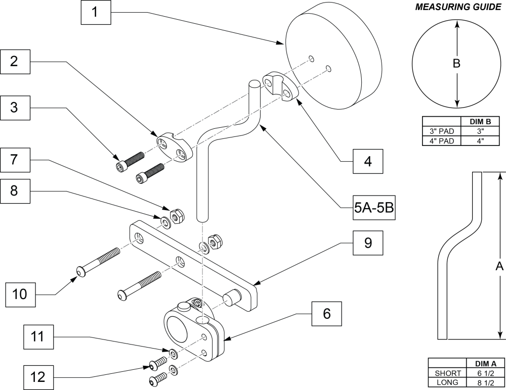 Knee Adductor Support Ped parts diagram