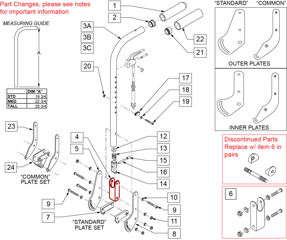 Stroller Handle Back Posts (s/n Prefix Cgt) parts diagram