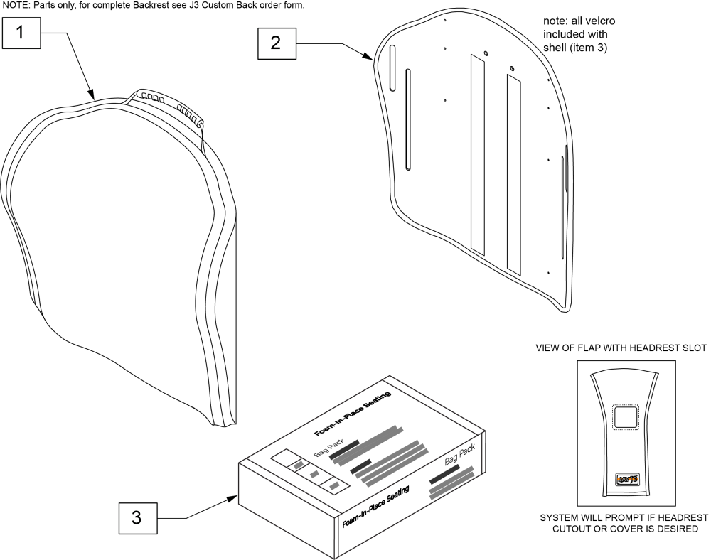 J3 Ut Pa Custom Backrest (fip) parts diagram