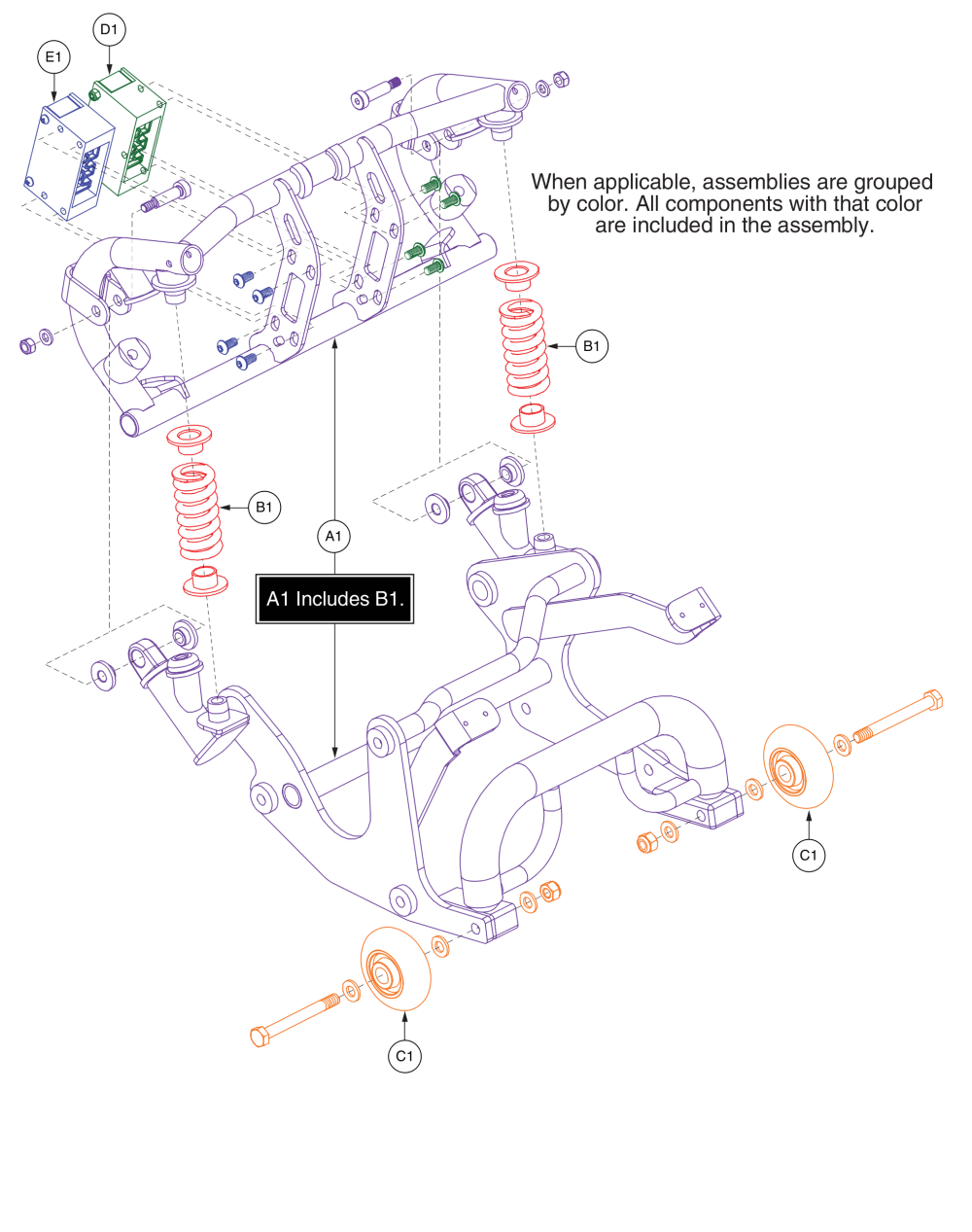 Rear Frame, Jazzy Zts parts diagram