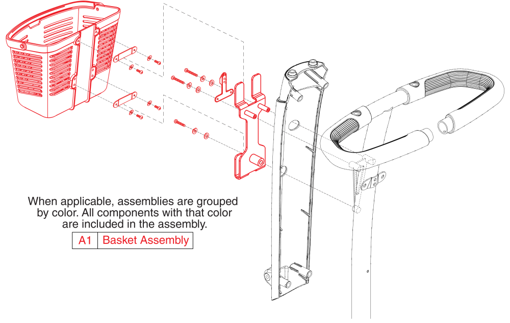 Basket Assembly, Gogo Sport parts diagram