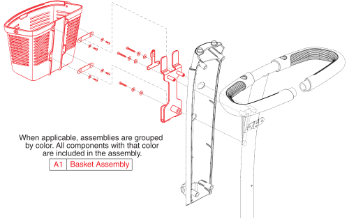 Basket Assembly, Gogo Sport parts diagram