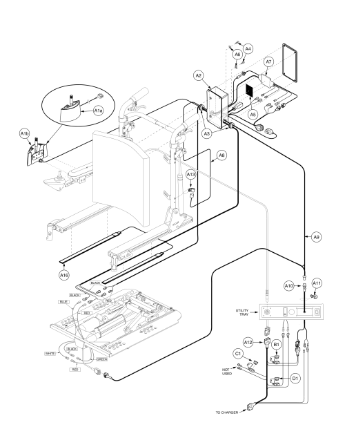 Tb1 Tilt, Remote Plus / Vsi Thru Toggle, Manual Recline, 1170 parts diagram