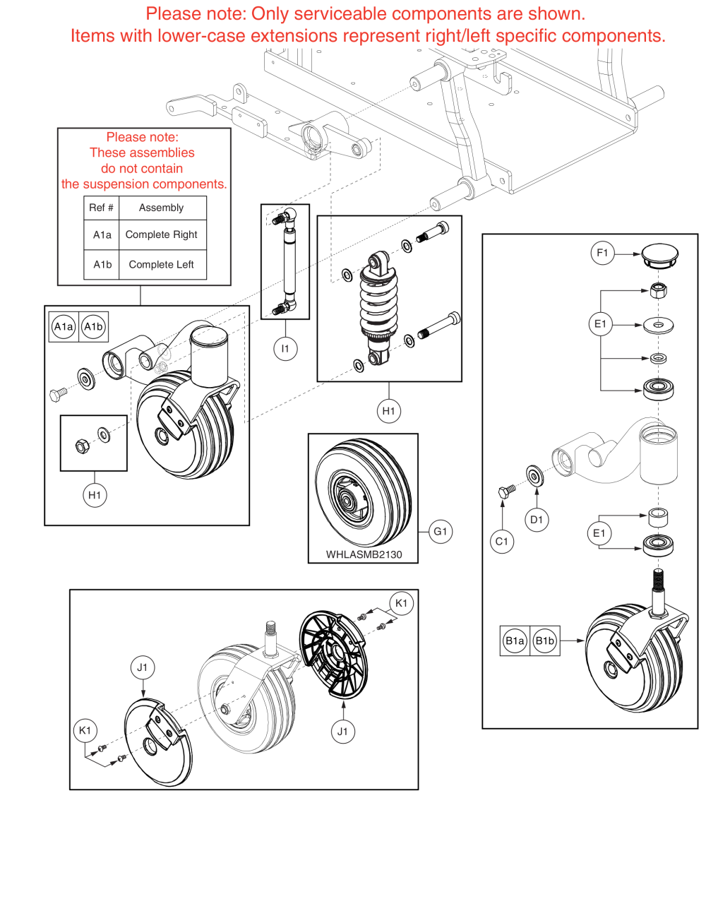 Front Caster Arm Assy - Vent Tray Suspension, Q6 Edge X parts diagram