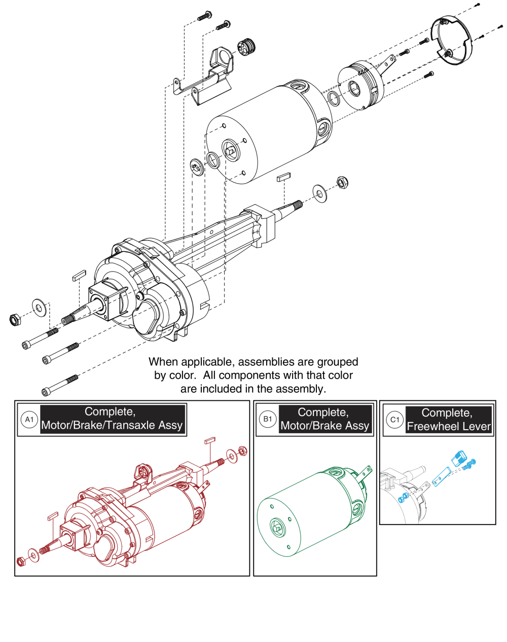 Motor Assy - T5-8 (15kph), Pursuit Sport - Mv714 parts diagram