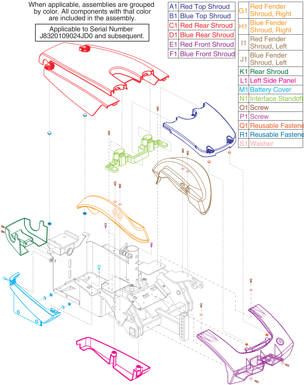 Shroud Assembly Gen. 2 parts diagram