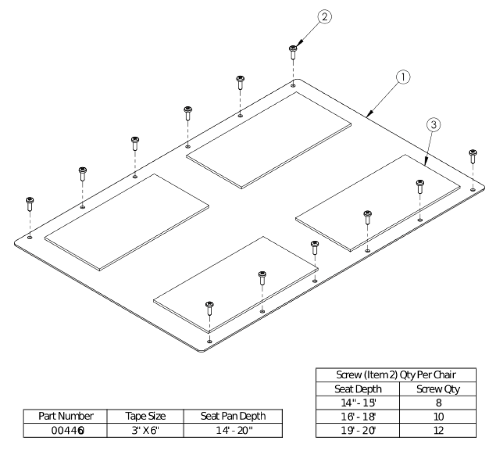 Ethos Aluminum Seat Pan parts diagram