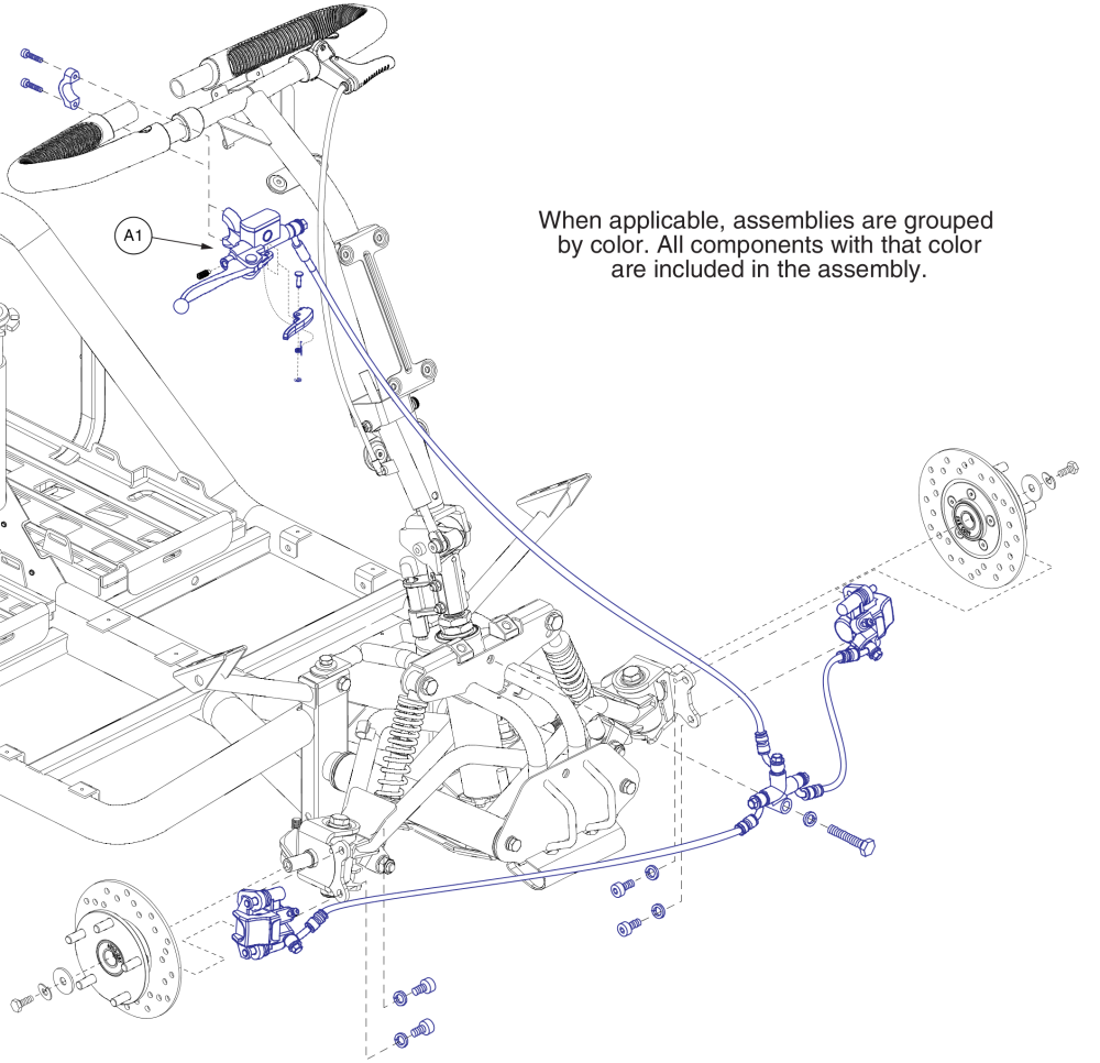 Handbrake Assembly, Pursuit Xl - S714 parts diagram