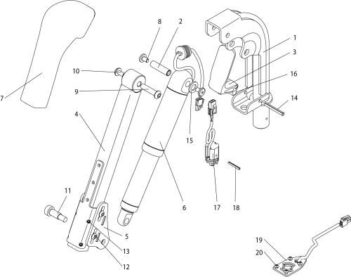 Sa Power Elevating Legrest X8, V6, 360 parts diagram