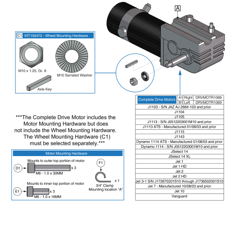 E610, Motor Assembly parts diagram