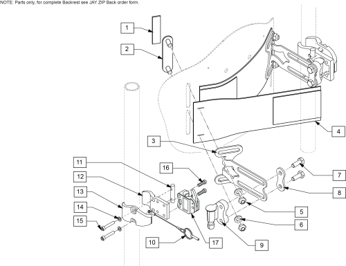 Jay Zip Back Hardware (beginning 3/25/19) parts diagram