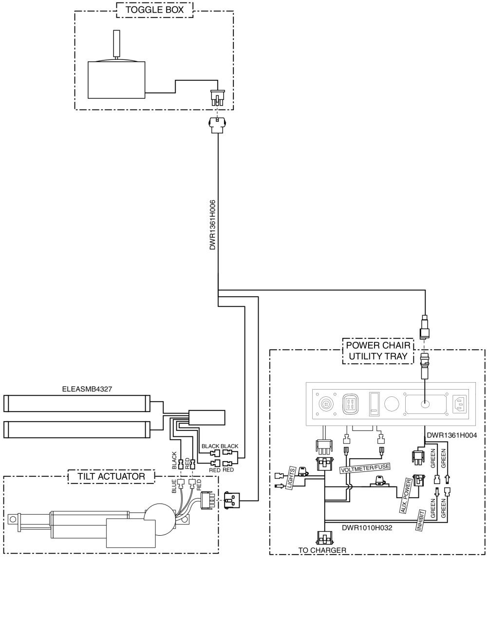 Electrical Diagram - Tilt Thru Toggle, Remote Plus / Vsi, Gen 1 parts diagram