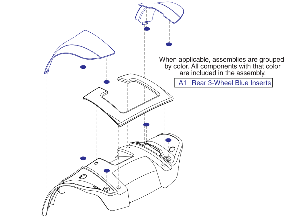 Rear Shroud Inserts, 3 Wheel, Gogo Sport parts diagram