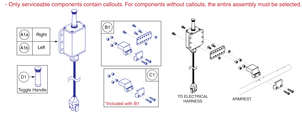 High Power Toggle And Mount, Tubular Arms parts diagram