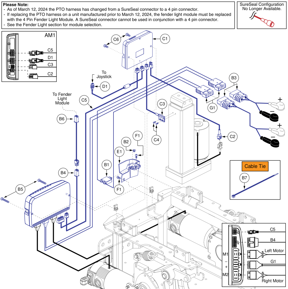 Q-logic 2 Electronics, Switch Operated Lights (sureseal Module), Power Seat Thru Joystick, Q6 Edge 2.0 parts diagram