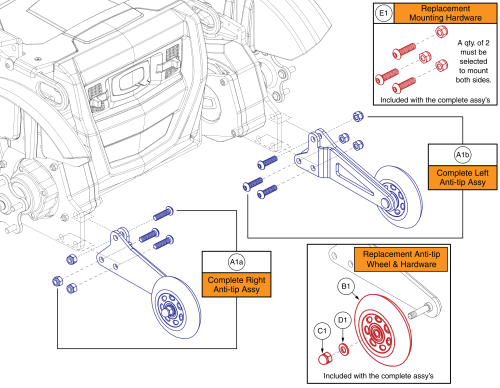 Anti-tip Assembly, 4front 2 parts diagram