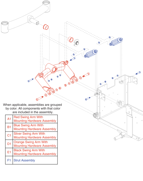 Rear Swing-arm & Rear Strut, Q6000z parts diagram