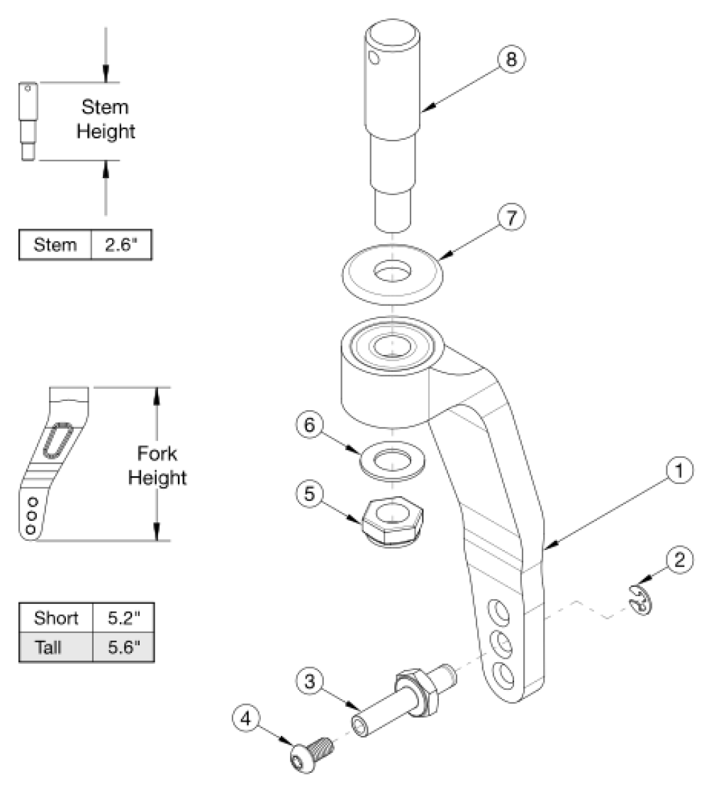 Rogue2 Single Sided Fork parts diagram