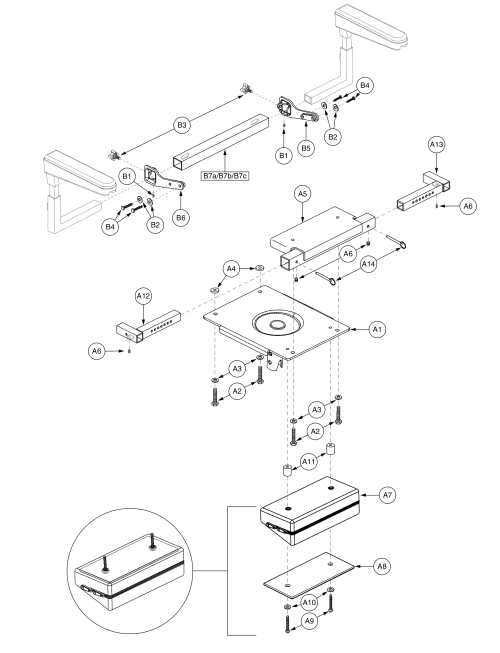 Jazzy Select - 16 - 20w, 115 Ltd Recline parts diagram