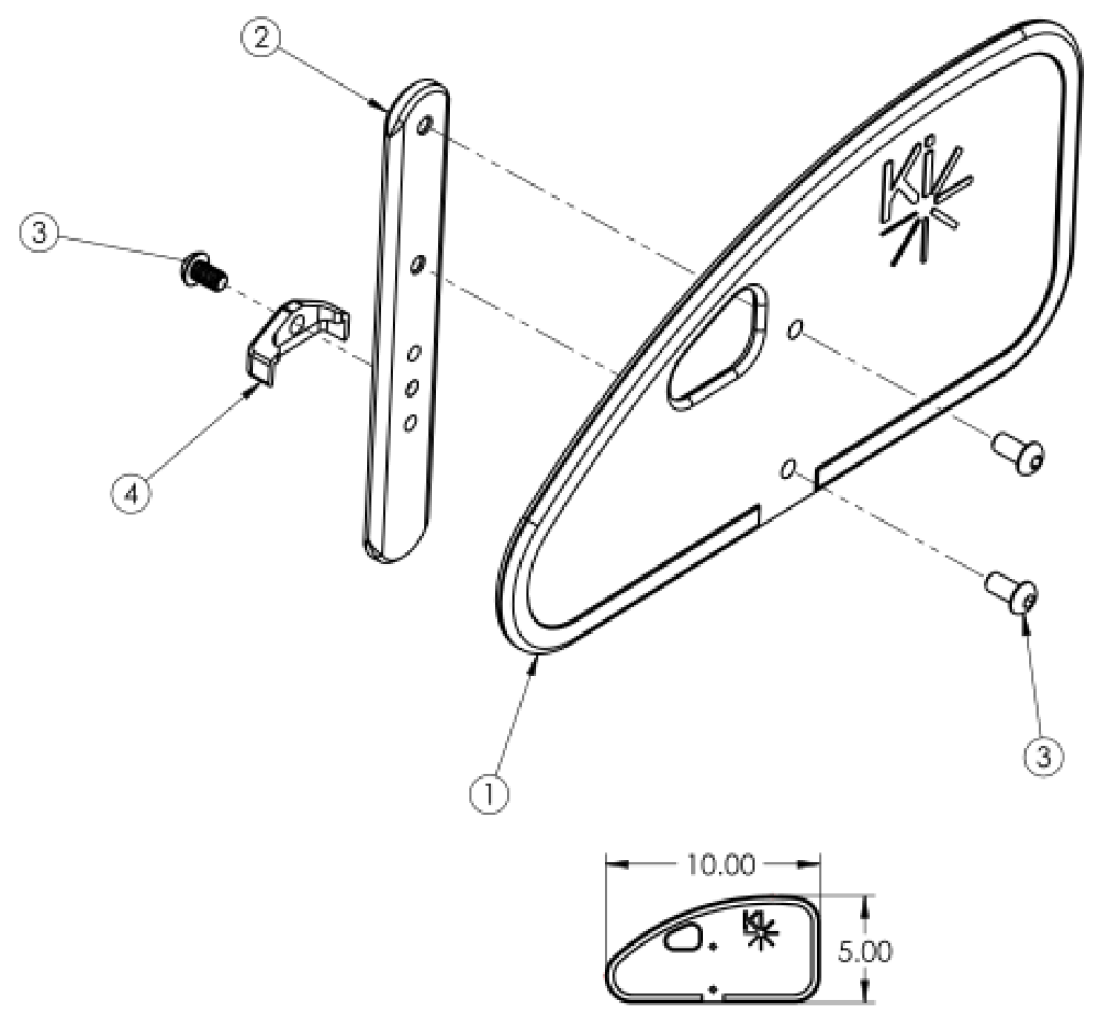 Removable Pediatric Side Guard parts diagram