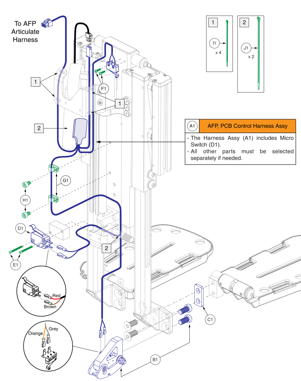 Tb3 Independent / Simultaneous  Afp Electronics, Wiring, And Inhibit Switches parts diagram