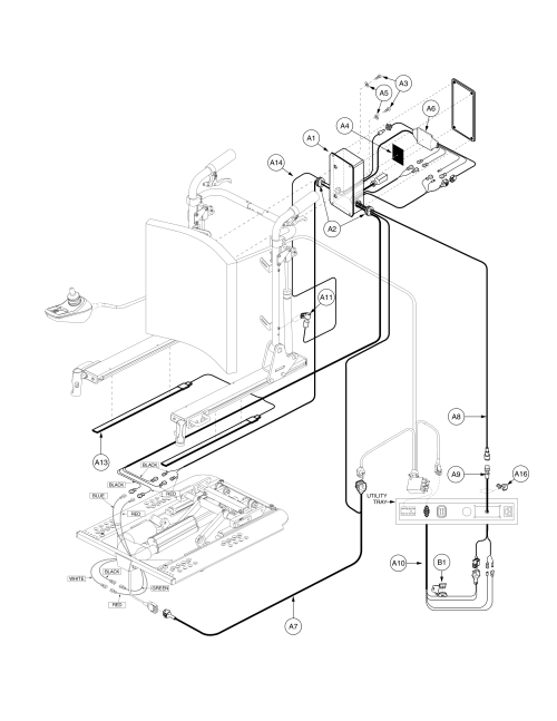 Tb1 Tilt, Vsi Thru Joystick, Manual Recline, Off-board Charger parts diagram