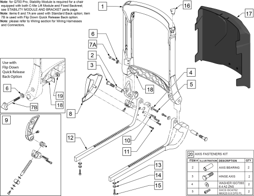 Fixed Backrest parts diagram