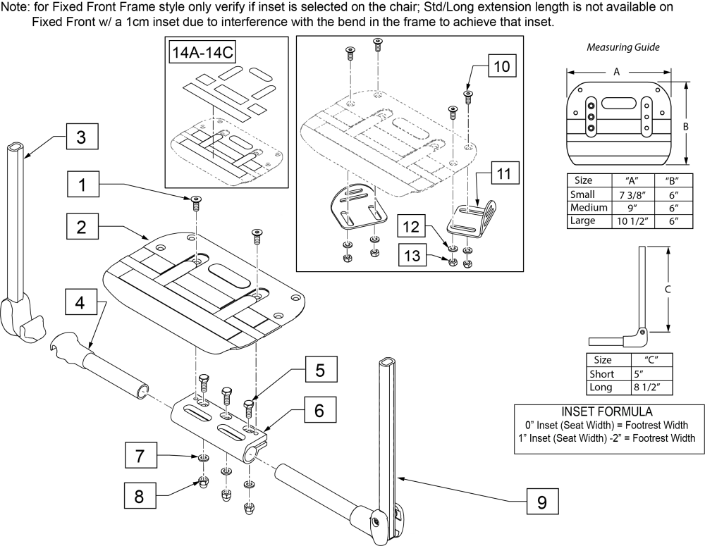 Platform Carbon Fiber Footplate parts diagram