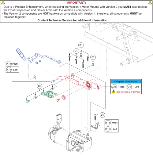 Freewheel Lever, Motor Mount, & Suspension Assy,  Ver. 1, J600 Es parts diagram