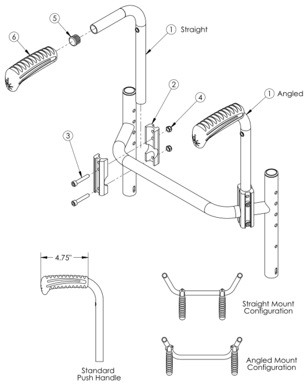 Rigid Bolt-on Push Handle parts diagram
