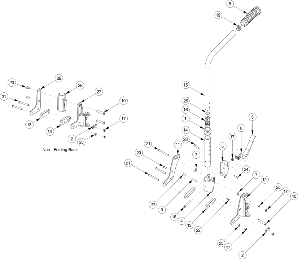 Liberty Height Adjustable Backrest parts diagram